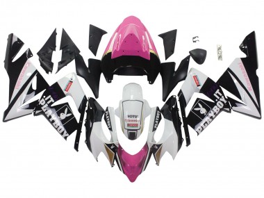 2004-2005 Kawasaki ZX10R Motorcycle Fairings - Black Pink White Playboy Motul Canada