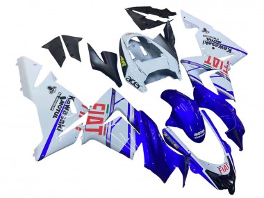 2004-2005 Kawasaki ZX10R Motorcycle Fairings - Glossy Blue White Fiat Motul Canada