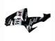 2006-2007 Kawasaki ZX10R Motorcycle Fairings - Glossy Black White West Canada