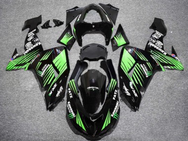 2006-2007 Kawasaki ZX10R Motorcycle Fairings - Glossy Black Green Canada