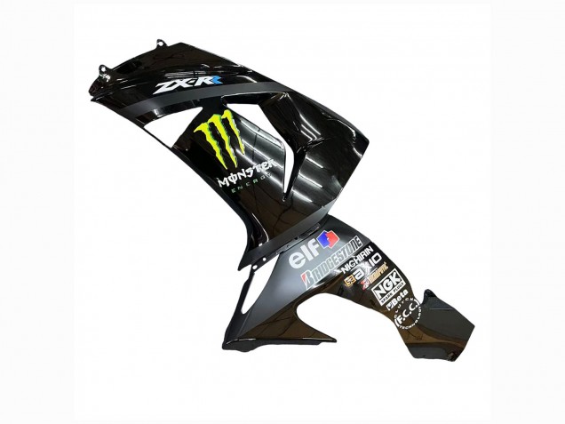 2006-2007 Kawasaki ZX10R Motorcycle Fairings - Grey Yellow Glossy Black Monster Elf Canada