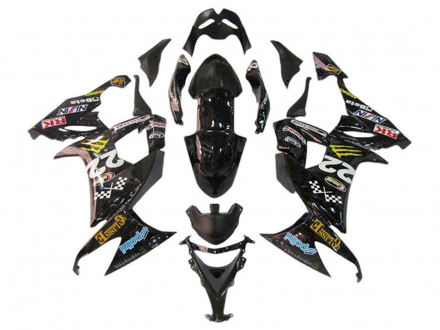 2006-2007 Kawasaki ZX10R Motorcycle Fairings - Glossy Black Red Blue Yellow Monster Canada