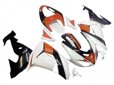 2006-2007 Kawasaki ZX10R Motorcycle Fairings - White Orange Black Canada