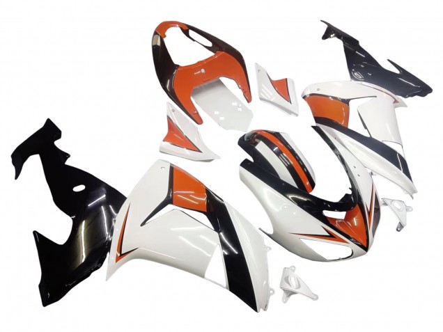 2006-2007 Kawasaki ZX10R Motorcycle Fairings - White Orange Black Canada