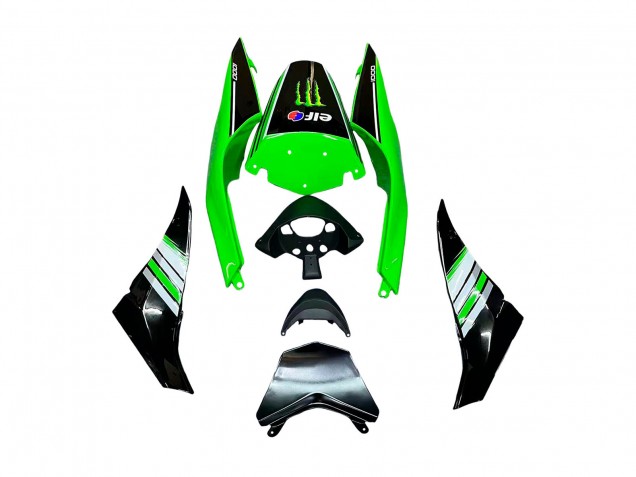 2008-2010 Kawasaki ZX10R Motorcycle Fairings - Green White Red Black Monster Elf 66 Canada