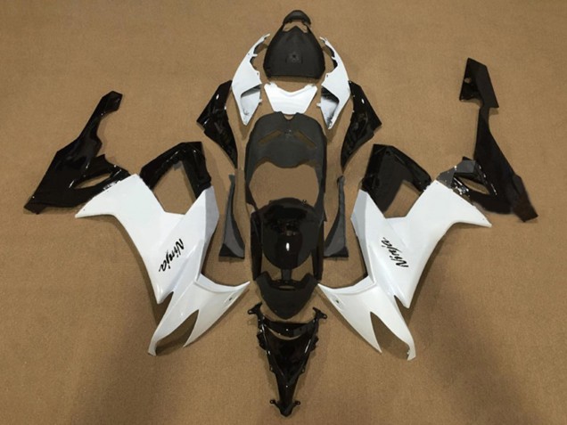 2008-2010 Kawasaki ZX10R Motorcycle Fairings - White Glossy Black Canada