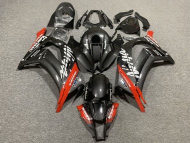 2008-2010 Kawasaki ZX10R Motorcycle Fairings - Black Carbon Fiber Red Canada