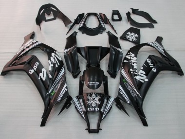 2011-2015 Kawasaki ZX10R Motorcycle Fairings - Glossy Black White Elf Snow Decal Canada