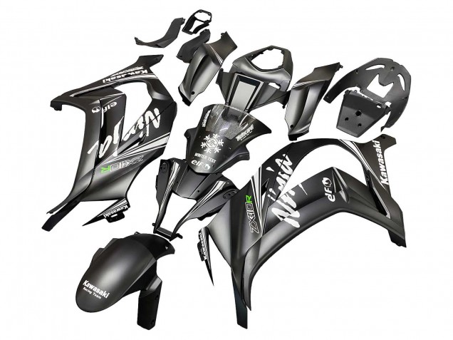 2011-2015 Kawasaki ZX10R Motorcycle Fairings - Matte Black Green Elf Canada