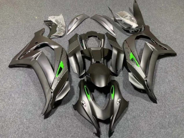 2016-2020 Kawasaki ZX10R Motorcycle Fairings - Matte Black Green Honeycomb Canada