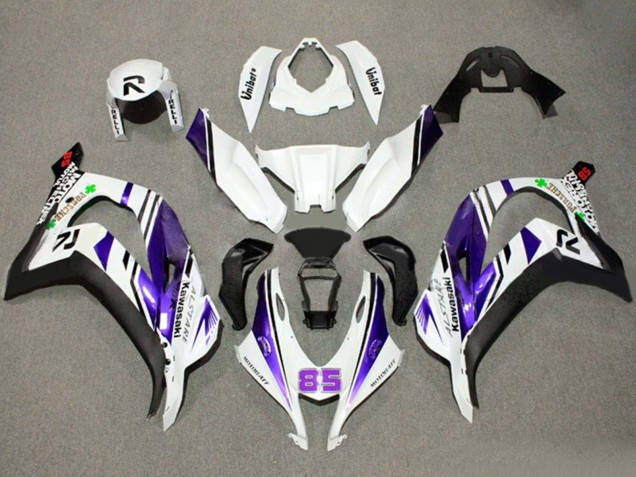 2016-2020 Kawasaki ZX10R Motorcycle Fairings - White Purple Black Alstare 85 Canada
