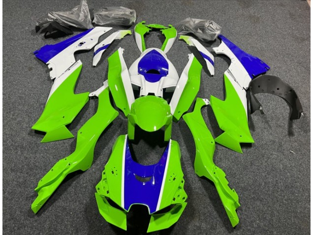2021-2025 Kawasaki ZX10R Motorcycle Fairings - White Green Blue Canada