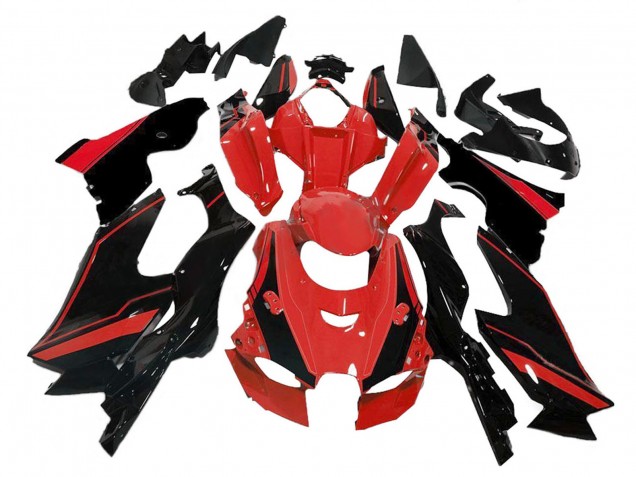 2021-2025 Kawasaki ZX10R Motorcycle Fairings - Red Glossy Black Canada