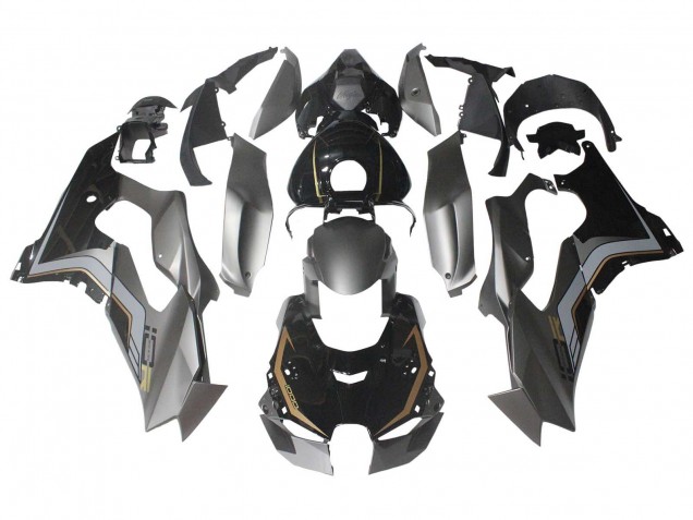 2021-2025 Kawasaki ZX10R Motorcycle Fairings - Black Grey Gold Canada