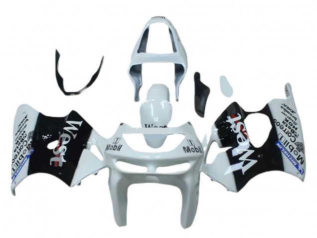 1998-1999 Kawasaki ZX6R Motorcycle Fairings - White Black West Mobil Canada
