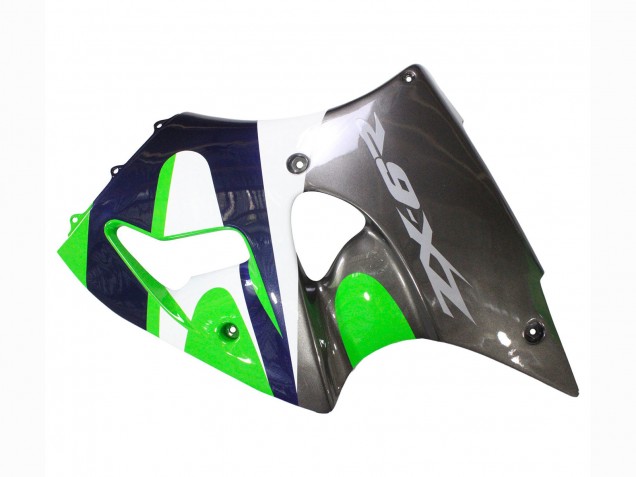 1998-1999 Kawasaki ZX6R Motorcycle Fairings - Green White Dark Blue Silver Canada