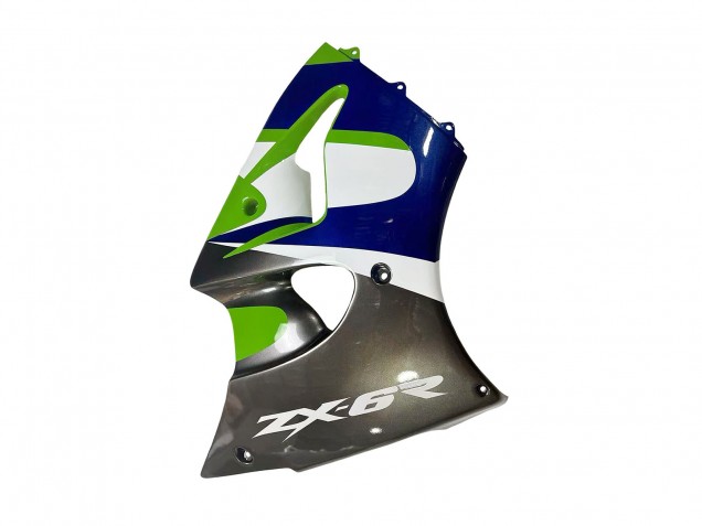 1998-1999 Kawasaki ZX6R Motorcycle Fairings - Green White Blue Silver Glossy Black Canada