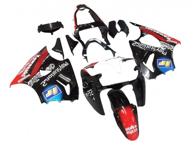 2000-2002 Kawasaki ZX6R Motorcycle Fairings - Glossy Black Red Blue Red PlayStation 2 Canada