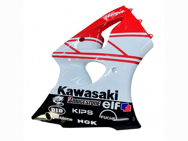 2000-2002 Kawasaki ZX6R Motorcycle Fairings - White Red Black Canada