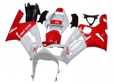2003-2004 Kawasaki ZX6R Motorcycle Fairings - White Red Canada
