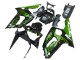 2003-2004 Kawasaki ZX6R Motorcycle Fairings - Glossy Black Green Flame Canada