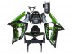 2003-2004 Kawasaki ZX6R Motorcycle Fairings - Glossy Black Green Flame Canada