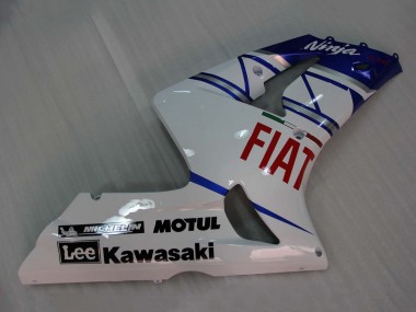2003-2004 Kawasaki ZX6R Motorcycle Fairings - White Blue Red Fiat Canada