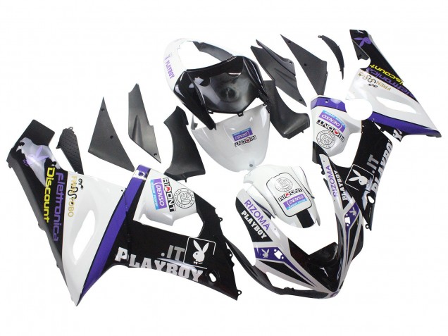 2005-2006 Kawasaki ZX6R Motorcycle Fairings - White Purple Black Rizoma Playboy DENSO Canada
