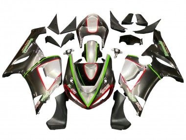 2005-2006 Kawasaki ZX6R Motorcycle Fairings - Black Silver Green Red K-26 Canada