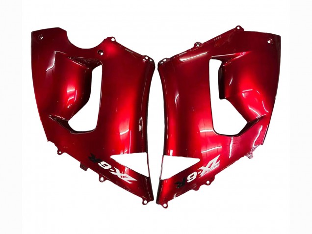 2005-2006 Kawasaki ZX6R Motorcycle Fairings - Red Black Canada