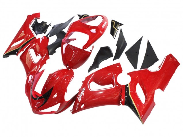 2005-2006 Kawasaki ZX6R Motorcycle Fairings - Red Yellow Black Canada