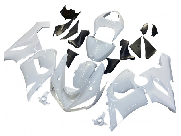 2005-2006 Kawasaki ZX6R Motorcycle Fairings - White Canada