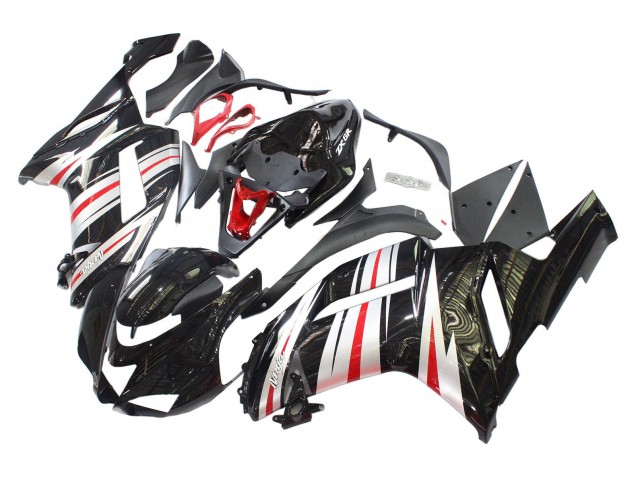 2007-2008 Kawasaki ZX6R Motorcycle Fairings - Black Silver Red Ninja Canada