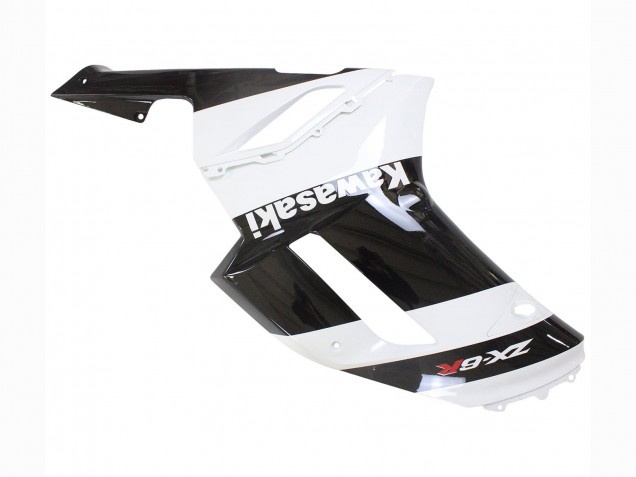 2007-2008 Kawasaki ZX6R Motorcycle Fairing - White Black Canada