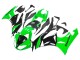 2009-2012 Kawasaki ZX6R Motorcycle Fairings - Green Glossy Black Canada