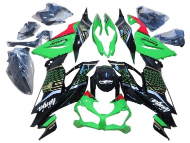 2009-2012 Kawasaki ZX6R Motorcycle Fairings - Red Glossy Black Honeycomb Canada