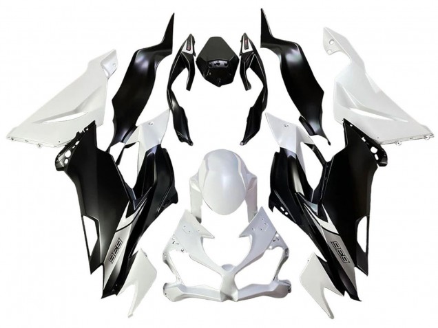 2013-2018 Kawasaki ZX6R Bike Fairings - White Matte Black Canada