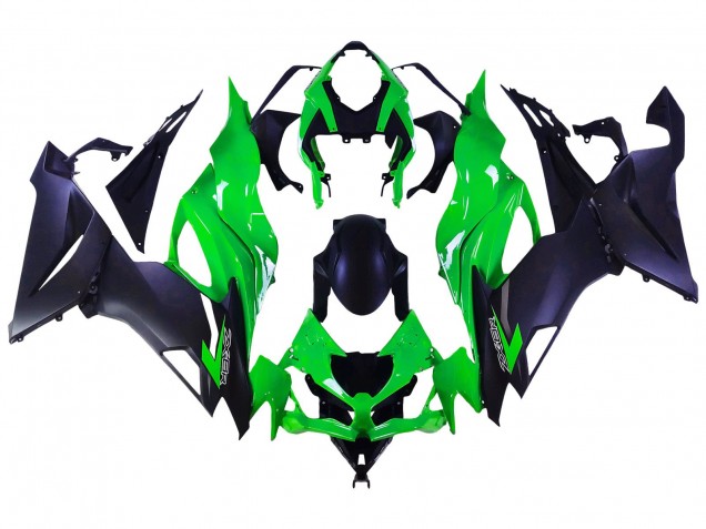 2019-2022 Kawasaki ZX6R Motorcycle Fairings - Green Matte Black Canada