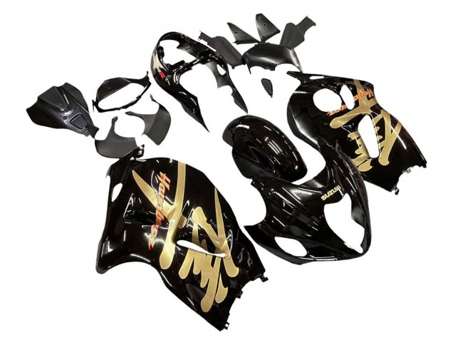 1996-2007 Suzuki GSXR 1300 Hayabusa Motorcycle Fairings - Glossy Black Gold Hayabusa Canada
