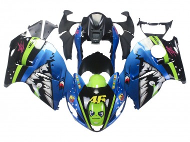 1996-2007 Suzuki GSXR 1300 Hayabusa Motorcycle Fairings - Blue Green Shark 46 Canada