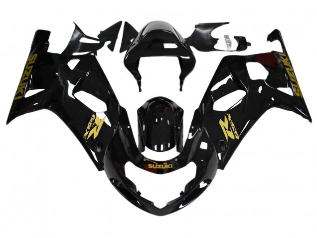 2001-2003 Suzuki GSXR 600 / GSXR 750 Motorcycle Fairings - Glossy Black Gold Decal Canada