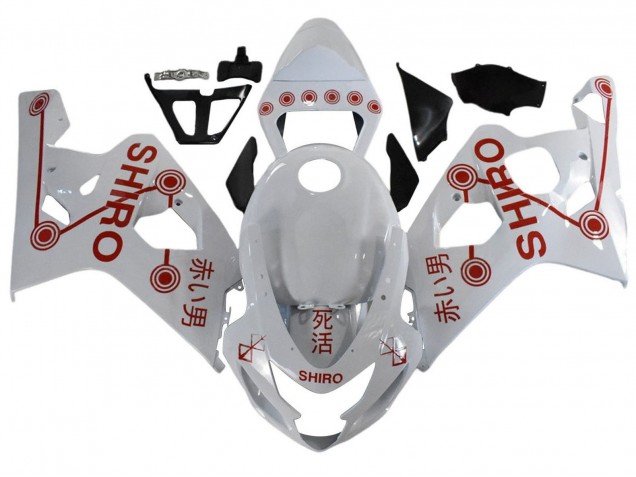 2001-2003 Suzuki GSXR 600 / GSXR 750 Motorcycle Fairings - White Red Shiro Canada