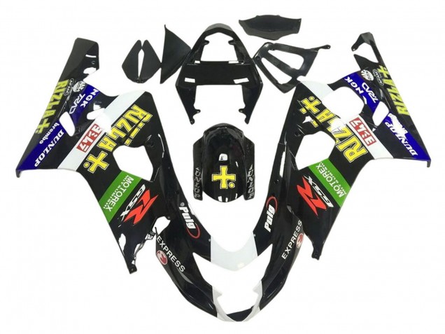 2001-2003 Suzuki GSXR 600 / GSXR 750 Motorcycle Fairings - Glossy Black Green White Yellow Rizla Canada
