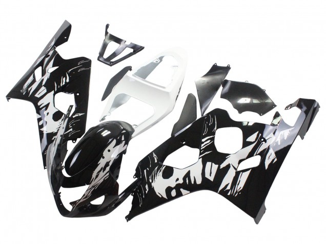 2004-2005 Suzuki GSXR 600 / GSXR 750 Motorcycle Fairing - White Black Canada