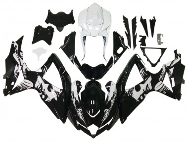 2006-2007 Suzuki GSXR 600 / GSXR 750 Motorcycle Fairings - Glossy Black White Canada