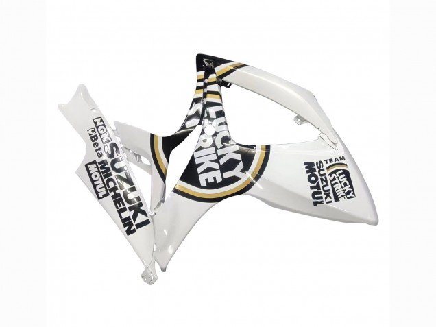 2006-2007 Suzuki GSXR 600 / GSXR 750 Motorcycle Fairings - White Black Lucky Strike Motul Canada