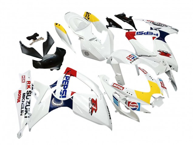 2006-2007 Suzuki GSXR 600 / GSXR 750 Motorcycle Fairings - White Red Yellow Motul Canada