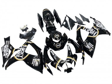 2006-2007 Suzuki GSXR 600 / GSXR 750 Motorcycle Fairings - Glossy Black White Motul Lucky Strike Canada