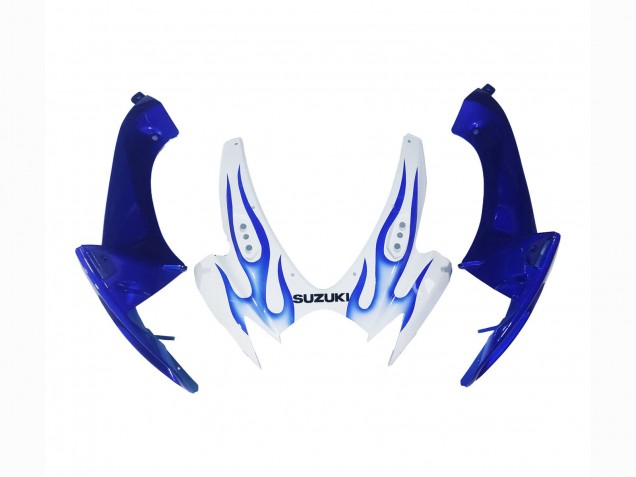 2006-2007 Suzuki GSXR 600 / GSXR 750 Motorcycle Fairings - White Blue Flame Canada
