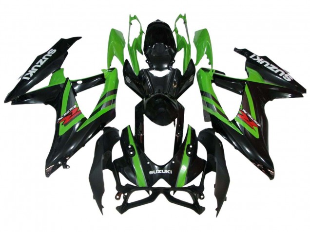 2008-2010 Suzuki GSXR 600 / GSXR 750 Motorcycle Fairings - Green Glossy Black Canada